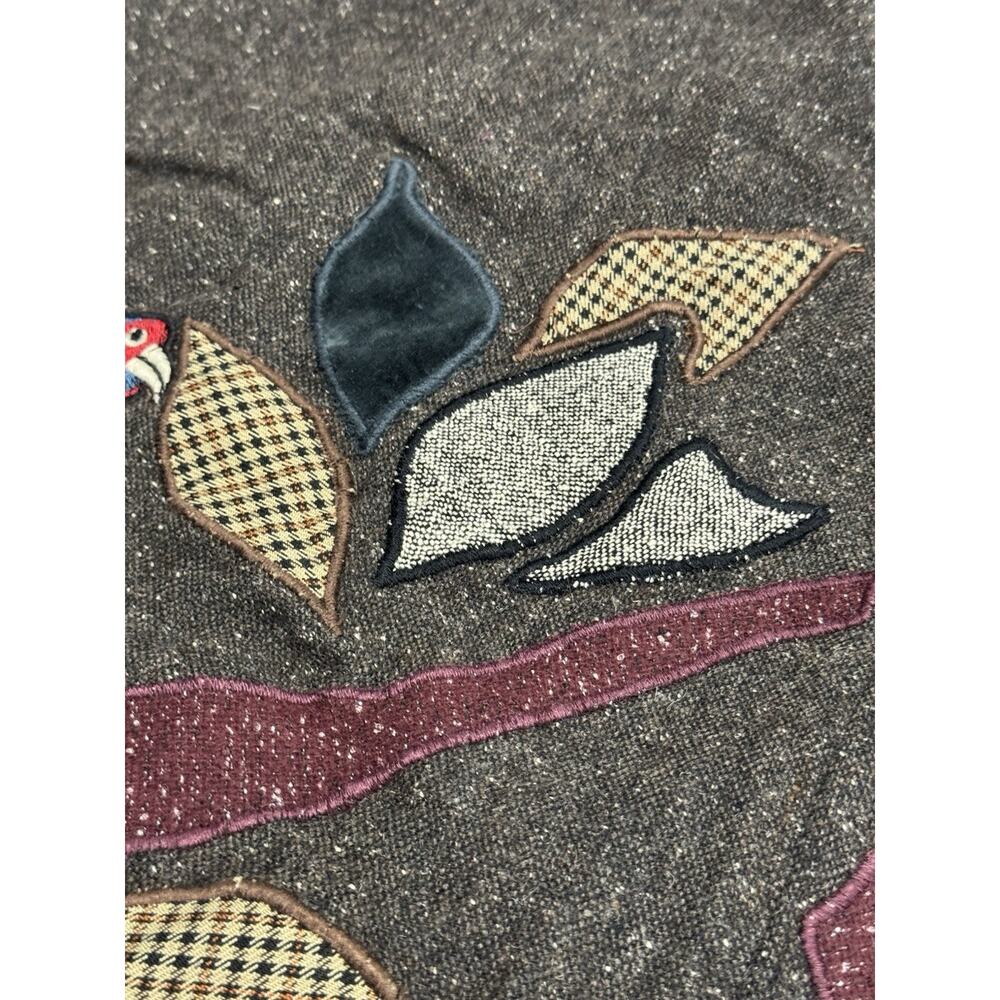 Anthropologie Brown Maxi Skirt with Multicolor Leaf Appliqué - Picture 7 of 13
